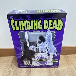 5' Foot Tall CLIMBING DEAD ZOMBIES Indoor Outdoor Halloween Decoration Prop WHT